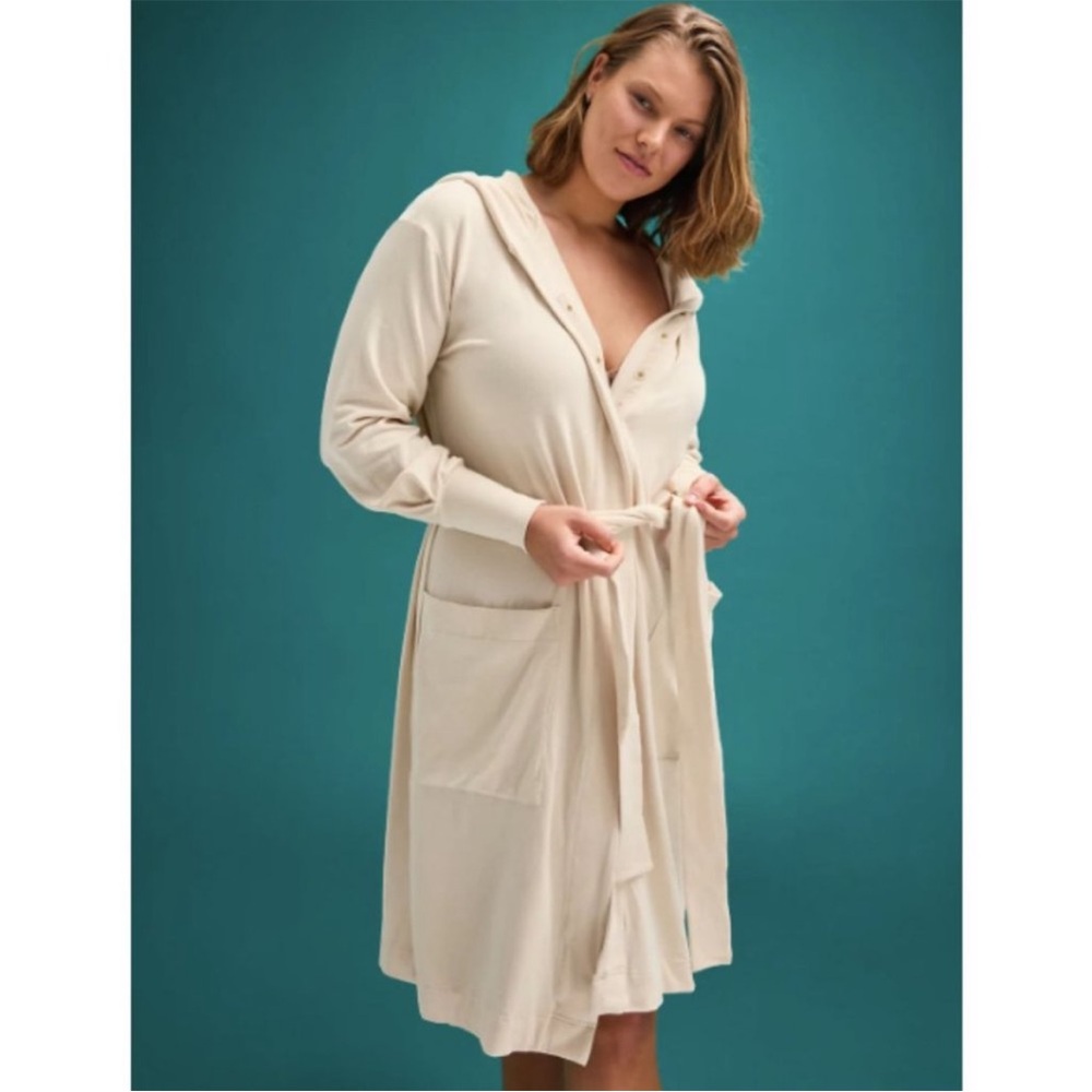 Thirdlove Cream Jersey Robe